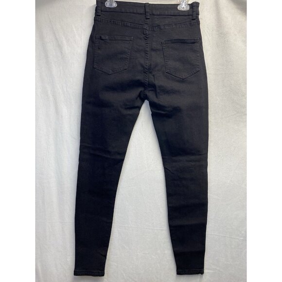 ALLABREVE High-Rise Ripped Skinny Denim Jeans Women Medium Black Stretch New - Picture 2 of 12